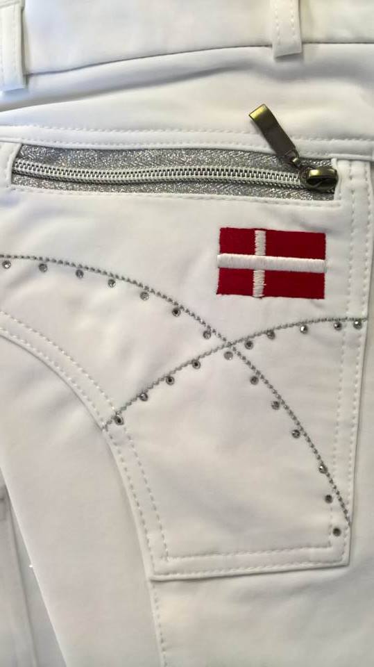 Montar Ladies White Breeches with Swarovski Crystals
