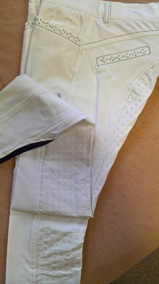 Equiline Girl's Clodette Full Grip Breeches White