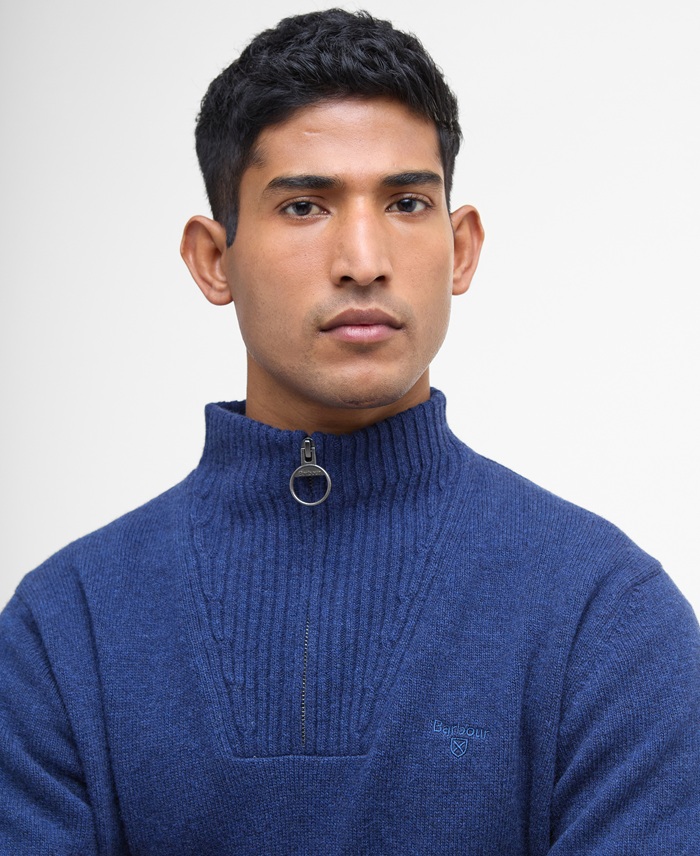 Barbour Essential Lambswool Half Zip Knitted Jumper