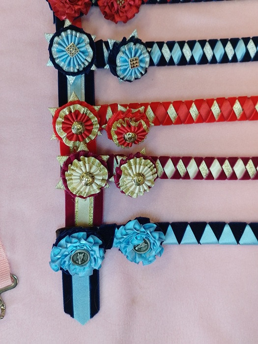 Velvet Browband with Buttonhole Rosette Cob