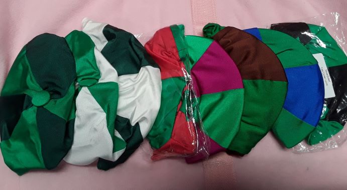 Skull Cap Lycra Hat Silks Quatre Green