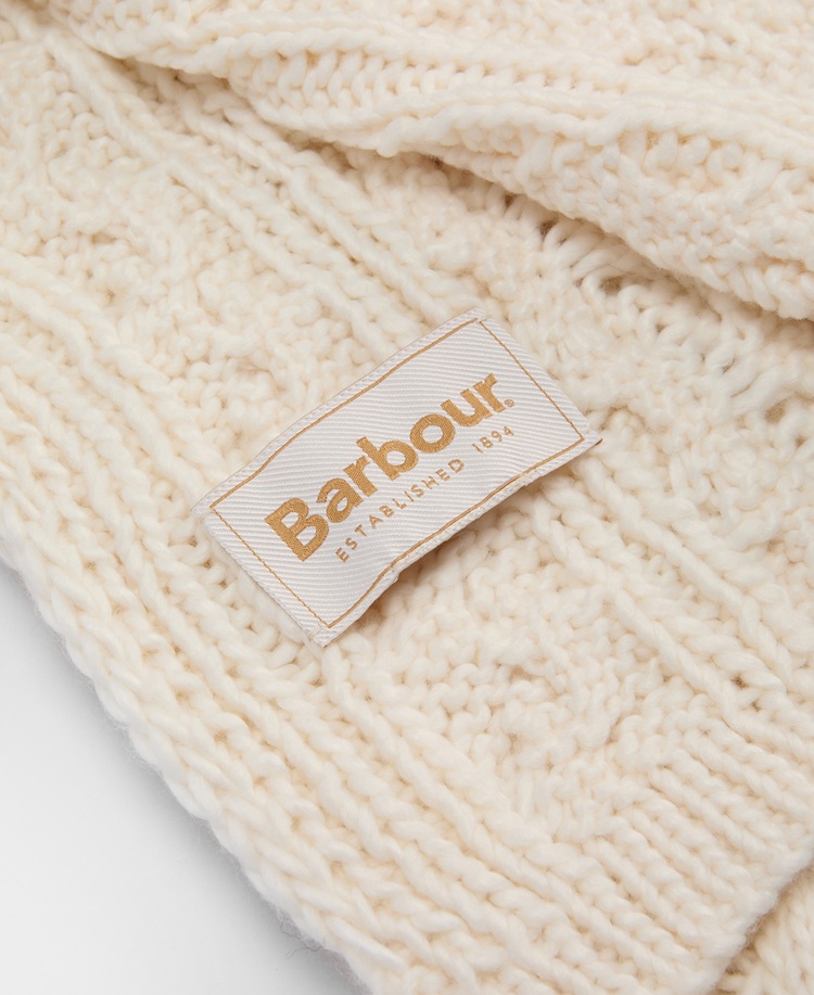 Barbour Penshaw Beanie & Scarf Gift Set Cloud