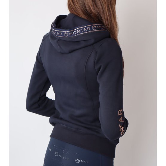 Montar Junior Navy Logo Hoody Rose Gold