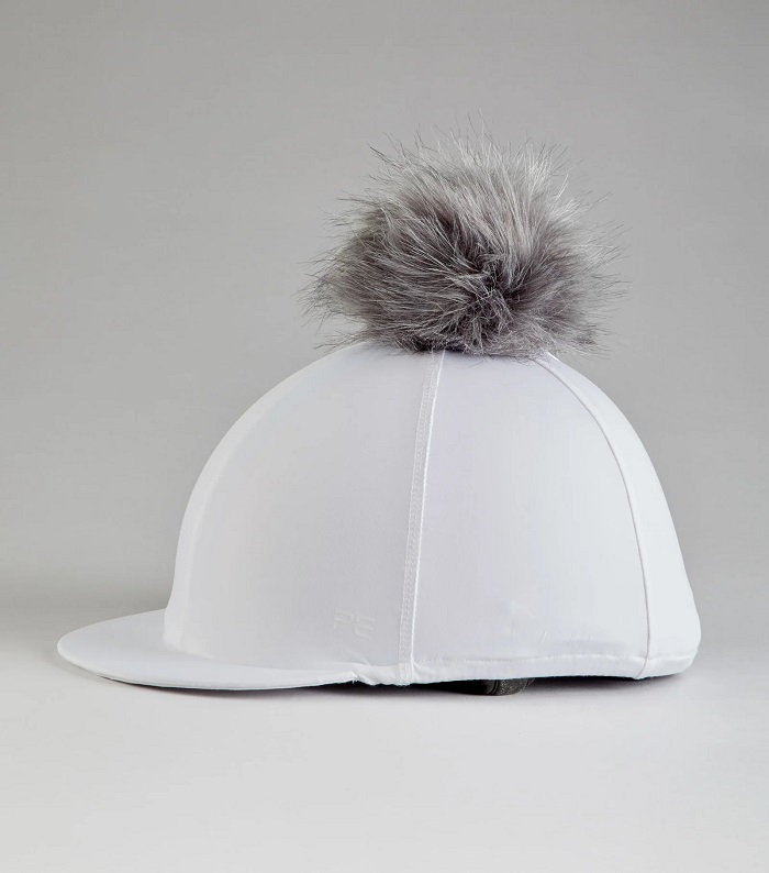 Premier Equine Hat Silk with Detachable Faux Fur Pom Pom Ass Colours