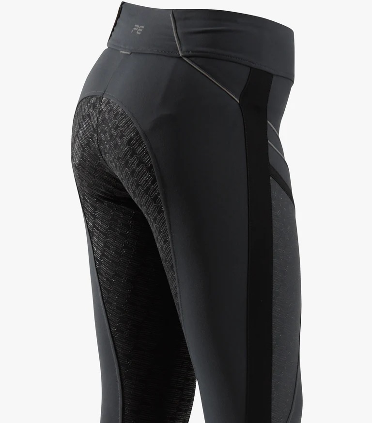 Premier Equine Ronia Gel Ladies Pull On Riding Tights Charcoal